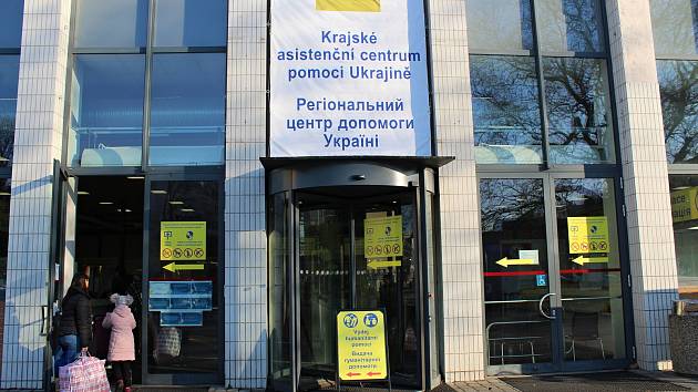 Krajské asistenční centrum pomoci Ukrajině na Černé louce v Ostravě.