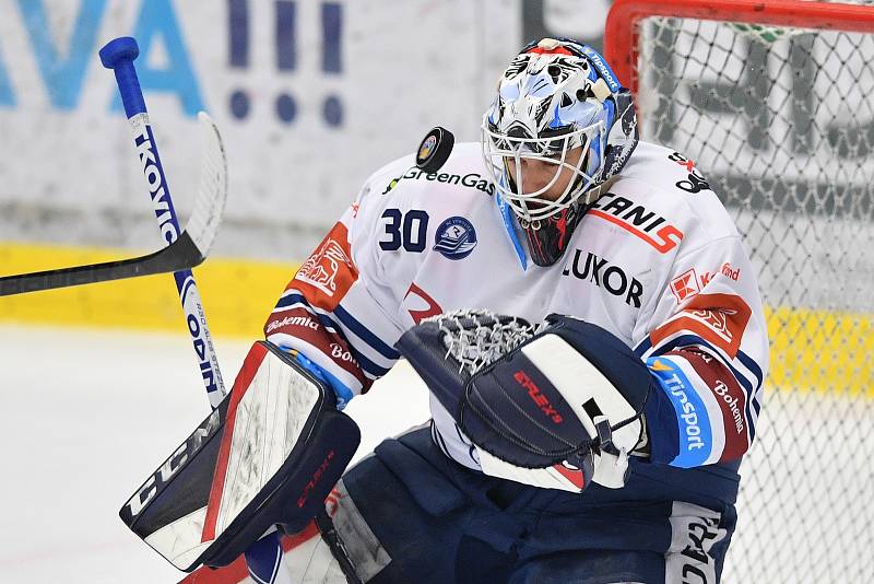 Utkání 40. kola hokejové extraligy: HC Vítkovice Ridera - HC Litvínov, 22. ledna 2023, Ostrava. brankář Vítkovic Aleš Stezka.