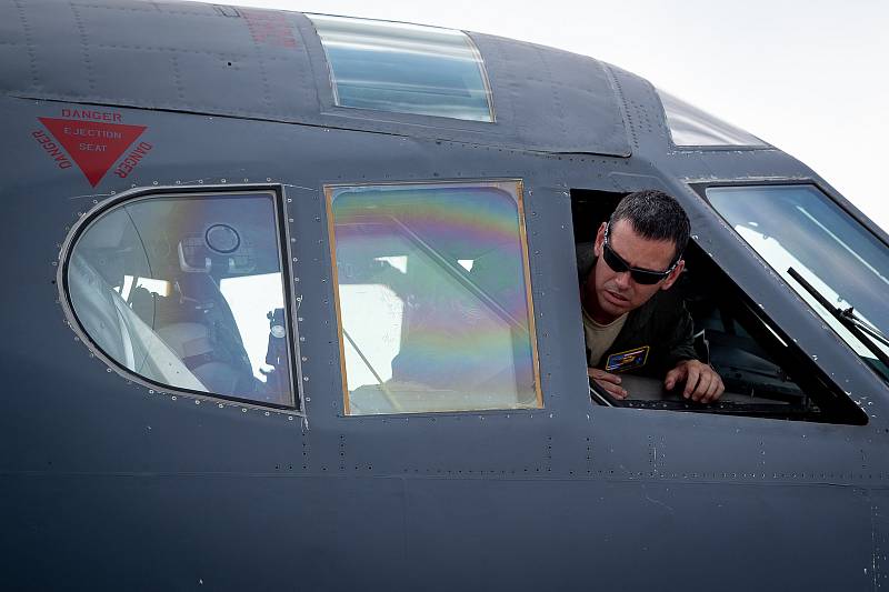 Přílet amerického bombardéru B-52 Stratofortress, 17. září 2019 v Mošnově.