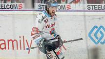 Čtvrtfinále play off hokejové extraligy - 3. zápas: HC Vítkovice Ridera - HC Oceláři Třinec, 24. března 2019 v Ostravě. Na snímku Šimon Stránský.