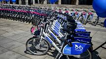 Sdílená jízdní kola Nextbike, 15. dubna 2019 v Ostravě.