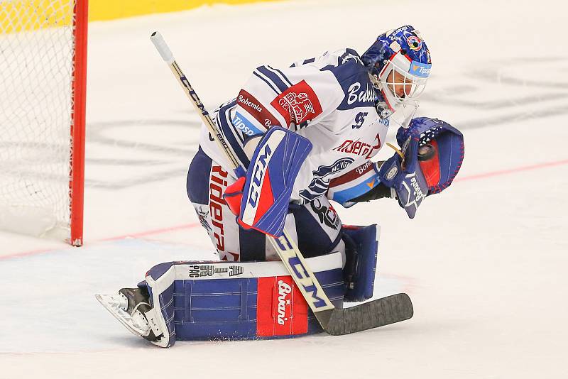 Utkání 3. kola hokejové extraligy: HC Vítkovice Ridera - Bílí Tygři Liberec, 20. září 2019 v Ostravě. Zleva brankář Vítkovic Miroslav Svoboda.