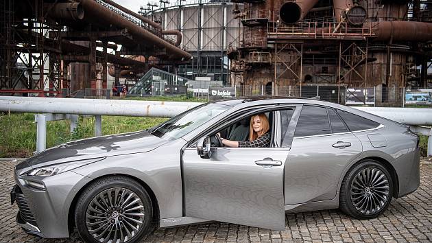 Prezentace vozidla Toyota Mirai, prvního auta na vodíkový pohon v ČR, které bude poprvé k vidění na Moravě, 19. srpna 2021 v Ostravě.