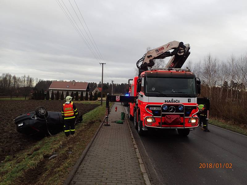 Dopravní nehoda ve Václavovicích.