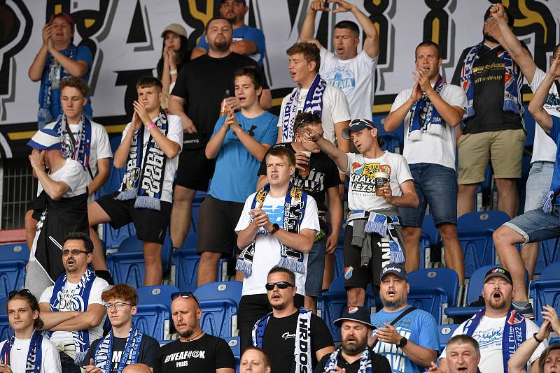 Utkání 2. kola první fotbalové ligy: Baník Ostrava - Fastav Zlín, 1. srpna 2021 v Ostravě. Fanoušci Baníku.