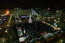 Rozsvícení vánočního stromu na Masarykově náměstí v centru Ostravy.