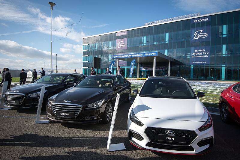 Oslavy 10. výročí zahájení sériové výroby automobilky Hyundai, 2. listopadu 2018 v Nošovicích.