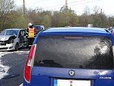 Ranní nehoda v Ostravě, ulice Rudná. 