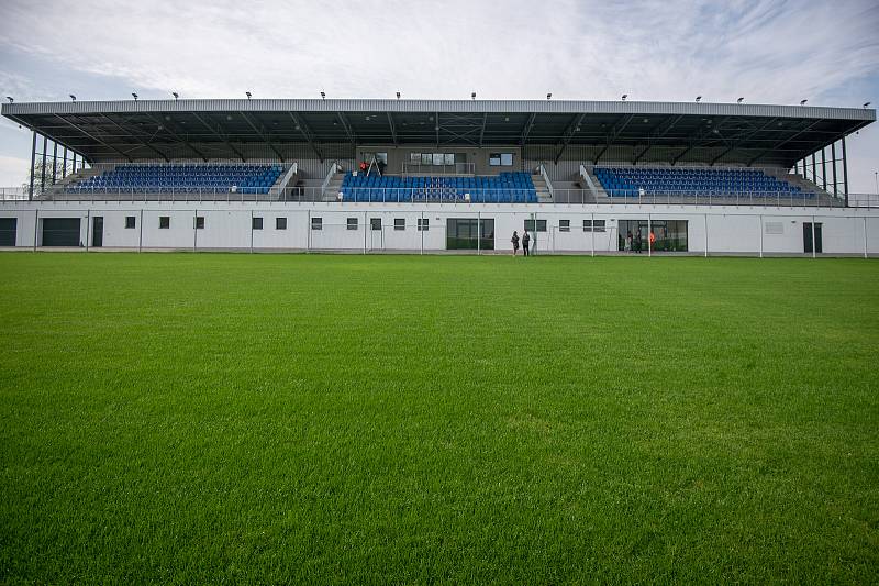 Stadion Bazaly těsně před dokončením, 7. října 2019 v Ostravě.