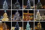 Vánoční stromy z Moravskoslezského kraje, prosinec 2021.