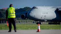 Přílet amerického transportní letoun Lockheed C-5M Super Galaxy, 18. září 2019 v Mošnově