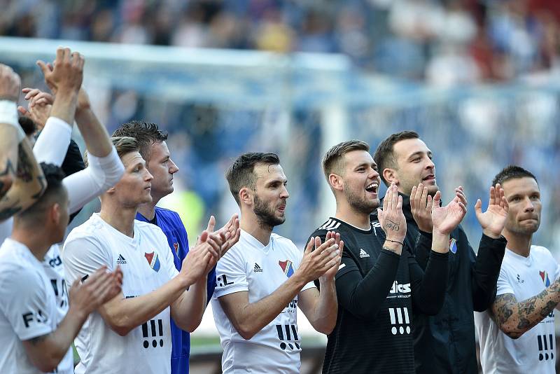 Semifinále fotbalového poháru MOL Cupu: FC Baník Ostrava - Bohemians Praha 1905, 24. dubna 2019 v Ostravě. Na snímku radost Baníku.