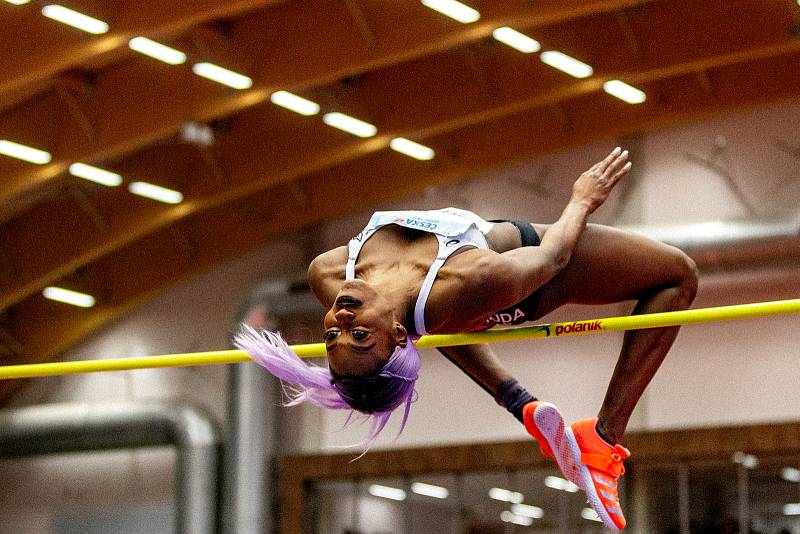 Mezinárodní halový atletický mítink Czech Indoor Gala 2020, 5. února 2020 v Ostravě. Skok vysoký, ženy Priscilla Frederick z Nizozemských Antil.