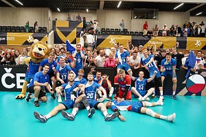 Zápas Zlaté evropské ligy volejbalistů, který se hrál 3. června 2023 v Ostravě, Česko - Estonsko 3:1.