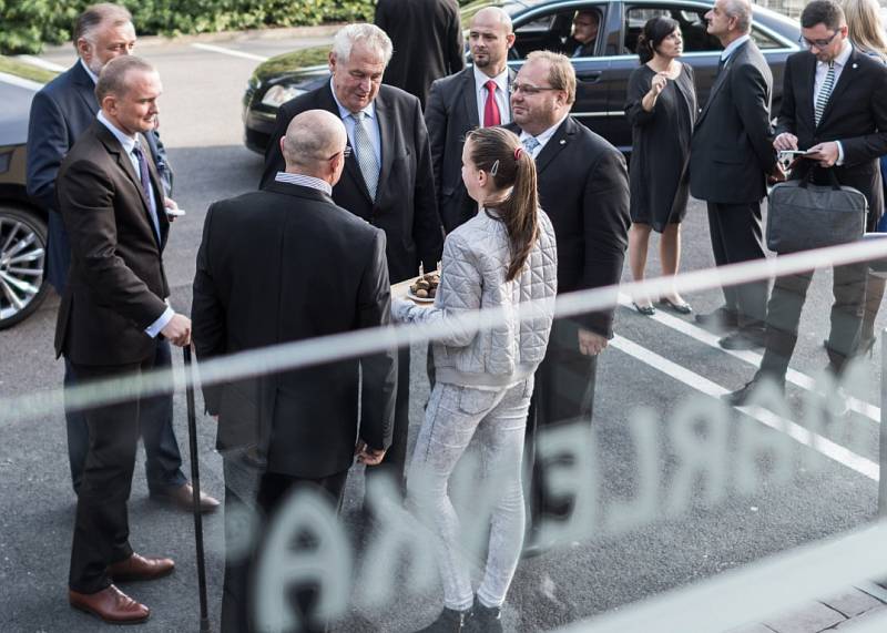 Snímek z návštěvy prezidenta Miloše Zemana ve Frýdku-Místku, září 2015.