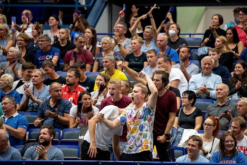 Utkání skupiny B mistrovství Evropy volejbalistů: ČR - Itálie, 9. září 2021 v Ostravě. Diváci, fanoušci.
