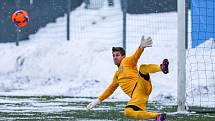 První přípravný zápas Tipsport ligy: Baník Ostrava - 1.SK Prostějov, 8. ledna 2019 v Orlové. Na snímku brankář Filip Jícha z Prostějova.