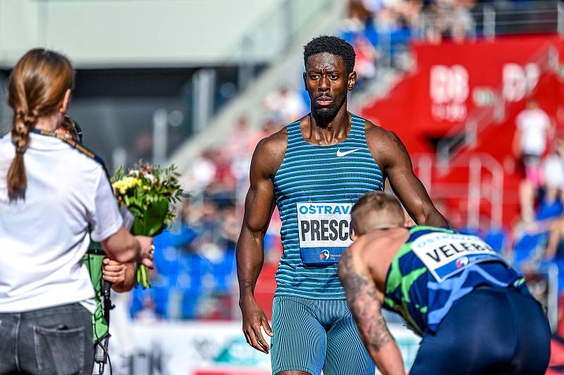 Zlatá tretra, atletický mítink kategorie Continental Tour - Gold, 31. května 2022 v Ostravě. 100 m muži - Reece Prescod.