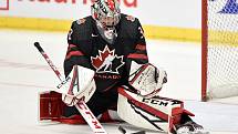 Mistrovství světa hokejistů do 20 let, finále: Rusko - Kanada, 5. ledna 2020 v Ostravě. Na snímku brankář Kanady Joel Hofer.