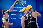 J&T Banka Ostrava Beach Open - slavnostní ceremoniál, 6. června 2021 v Ostravě. Vpravo Ondřej Perušič (CZE) a David Schweiner (CZE).