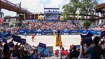 FIVB Světové série v plážovém volejbalu J&T Banka Ostrava Beach Open, 1. června 2019 v Ostravě. Na snímku fanoušci.