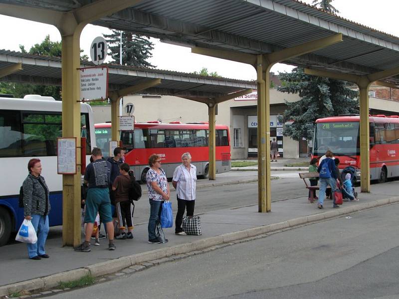 Autobusové nádraží v Šumperku.