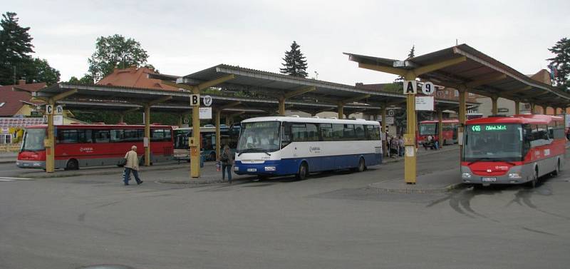 Autobusové nádraží v Šumperku.