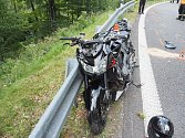 Nehoda motorkáře v sobotu 3. září 2022 na Červenohorském sedle.