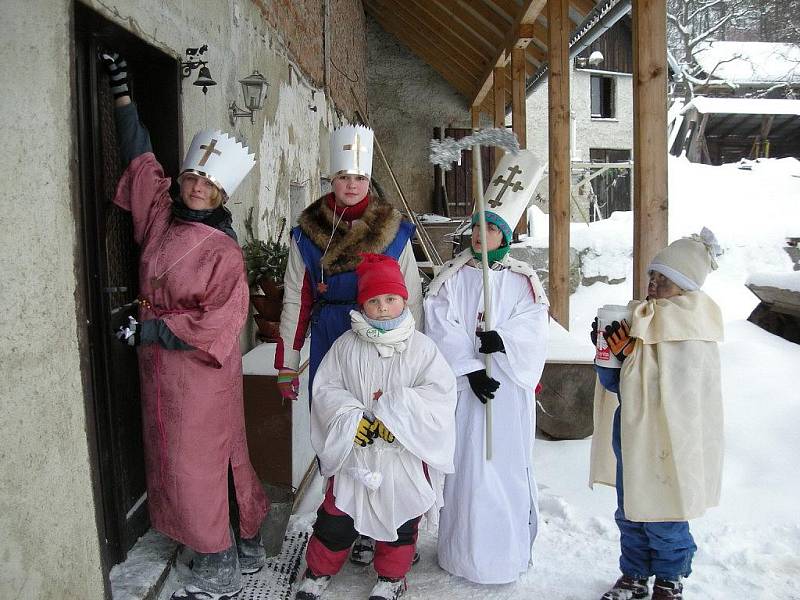 Koledníci Tříkrálové sbírky v Zábřehu