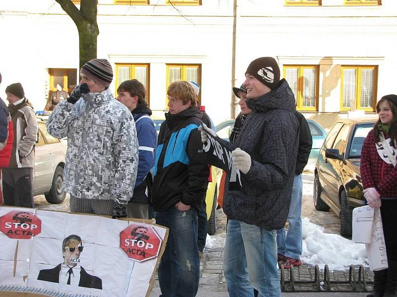 Šumperská demonstrace proti ACTA, sobota 11. února 2012