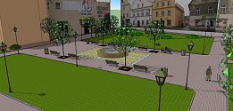 Vizualizace budoucí podoby náměstí v Javorníku.