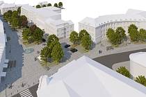 Vizualizace - Budoucí podoba Náměstí Osvobození v Zábřehu podle dopracovaného vítězného architektonického návrhu