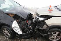Nehoda dvou osobních aut v Libině na Štědrý den 24. 12. 2021