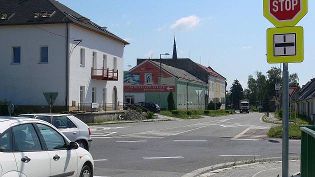 Pohled na křižovatku směrem na Mohelnici