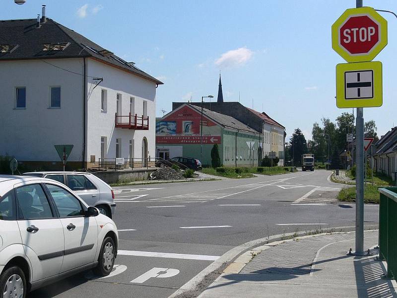 Pohled na křižovatku směrem na Mohelnici