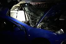 Nehoda vlaku a osobního auta v neděli 9. ledna 2022 u Bohdíkova