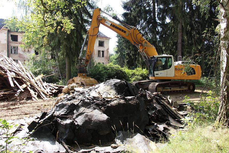 Demolice Sanatorky v Šumperku, stav k 19. červnu 2018.