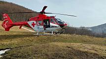 Zásah vrtulníku letecké záchranné služby v Beskydech; středa 24. února 2021