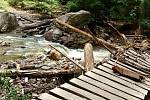 Po nedělní povodni jsou neprůchodné stezky v národní přírodní rezervaci Rešovské vodopády.