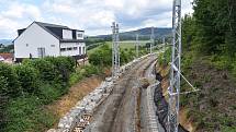 Rekonstrukce trati mezi Šumperkem a Uničovem, stav 21. června 2022.