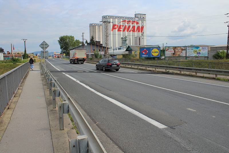 Opravovaný most na obchvatu Zábřehu, 18. července 2019