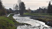 Protipovodňová opatření na řece Desné - povodňový park mezi ulicemi Družstevní a Vodácká.