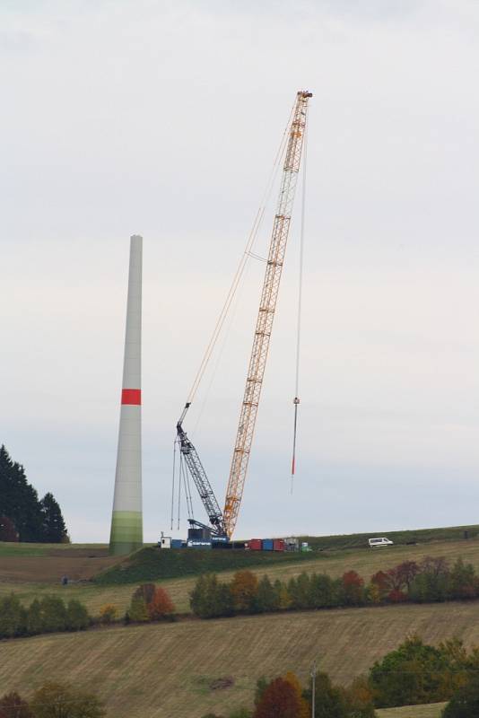 Výstavba větrných elektráren v Kopřivné.