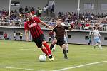 Fotbalisté Olešnice (v bílém) prohráli v Mohelnici pohárový zápas s Opavou 0:6.