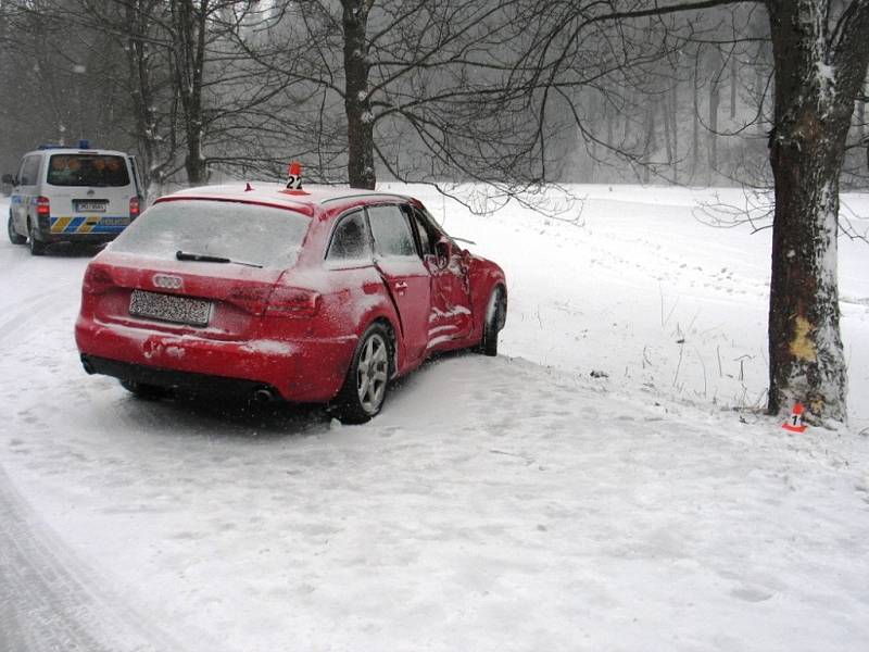 V neděli dopoledne například havarovala devětadvacetiletá řidička z Olomouce v úseku mezi Brannou a Jindřichovem.