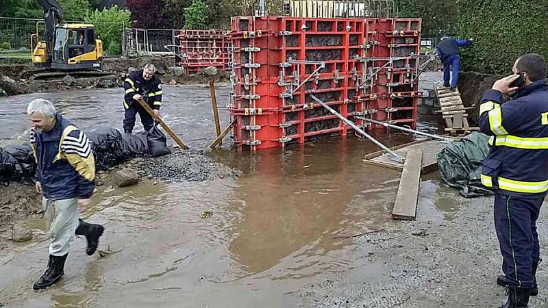 Rapotín. Hasiči zasahují po vydatném dešti 22. 5. 2019