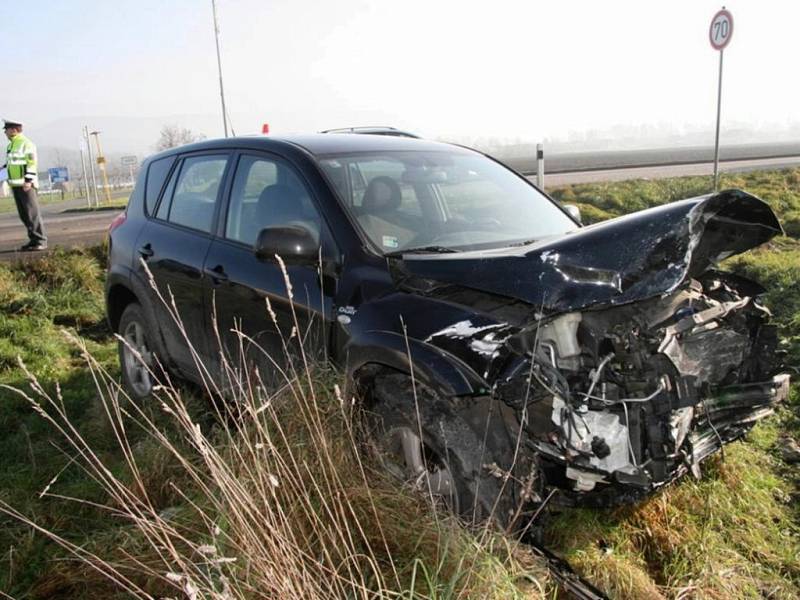 Srážka toyoty a felicie u Rapotína