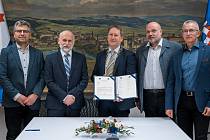 Podpis dohody o partnertství mezi Zábřehem a Dawson City, únor 2024