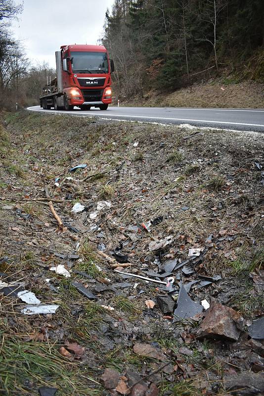Silnice I/35 na Mohelnickém kopci v místě smrtelné nehody, která se stala v neděli 19. prosince 2021.
