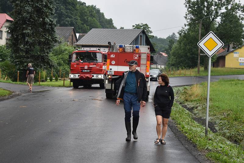 Následky bleskové povodně v Bělé pod Pradědem - horním Domašově.